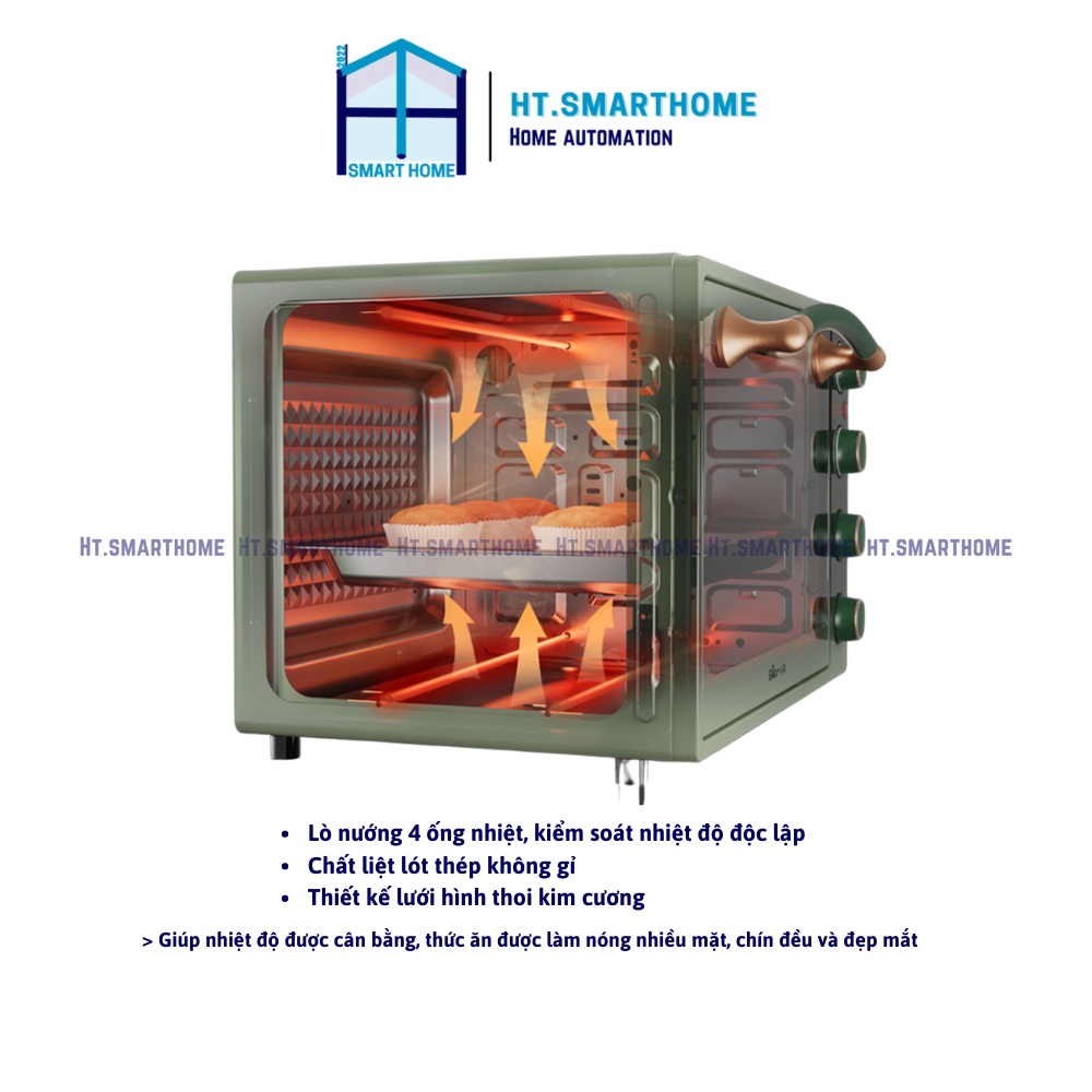 Lò nướng Bear 40L  - Lò nướng điện gia dụng đa năng dung tích lớn, nướng tự động mini 2022