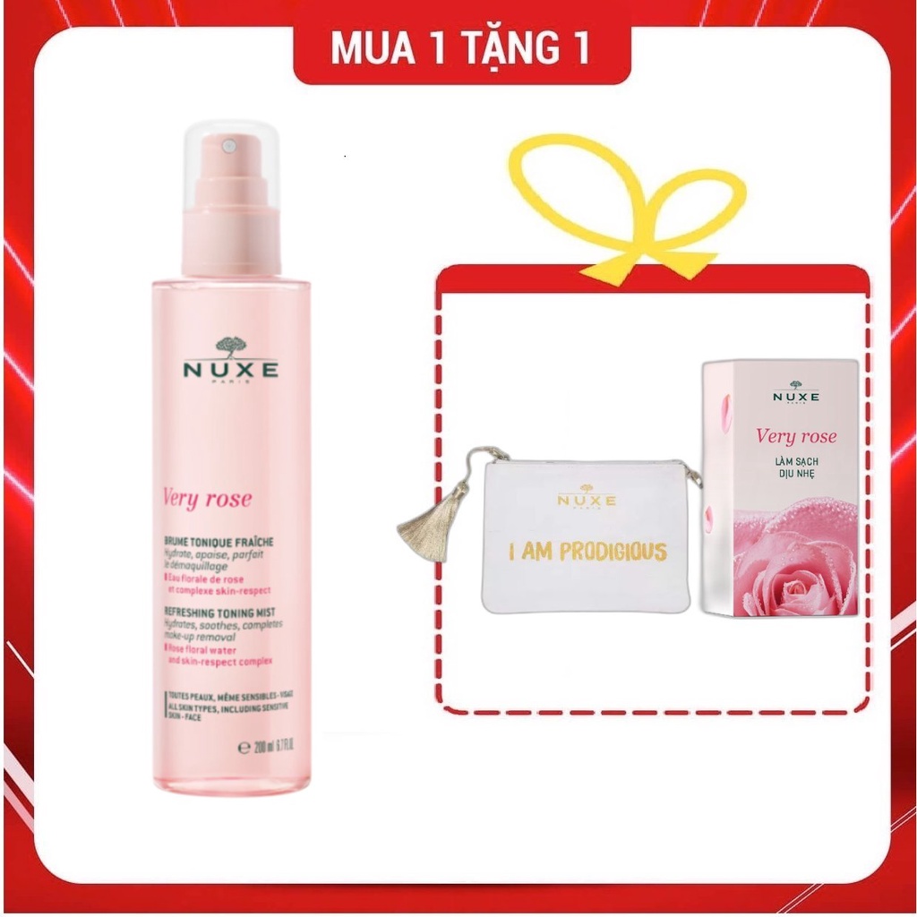 Xịt Khoáng Dưỡng Ẩm Từ Hoa Hồng Nuxe Very Rose Refreshing Toning Mist 200ml