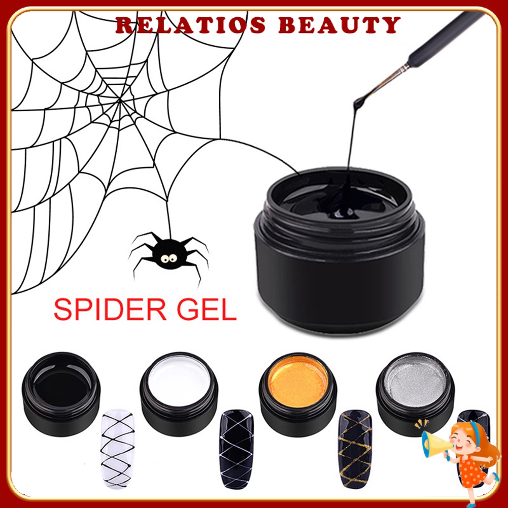 Sơn móng tay gel UV tạo hình mạng nhện sáng tạo DIY