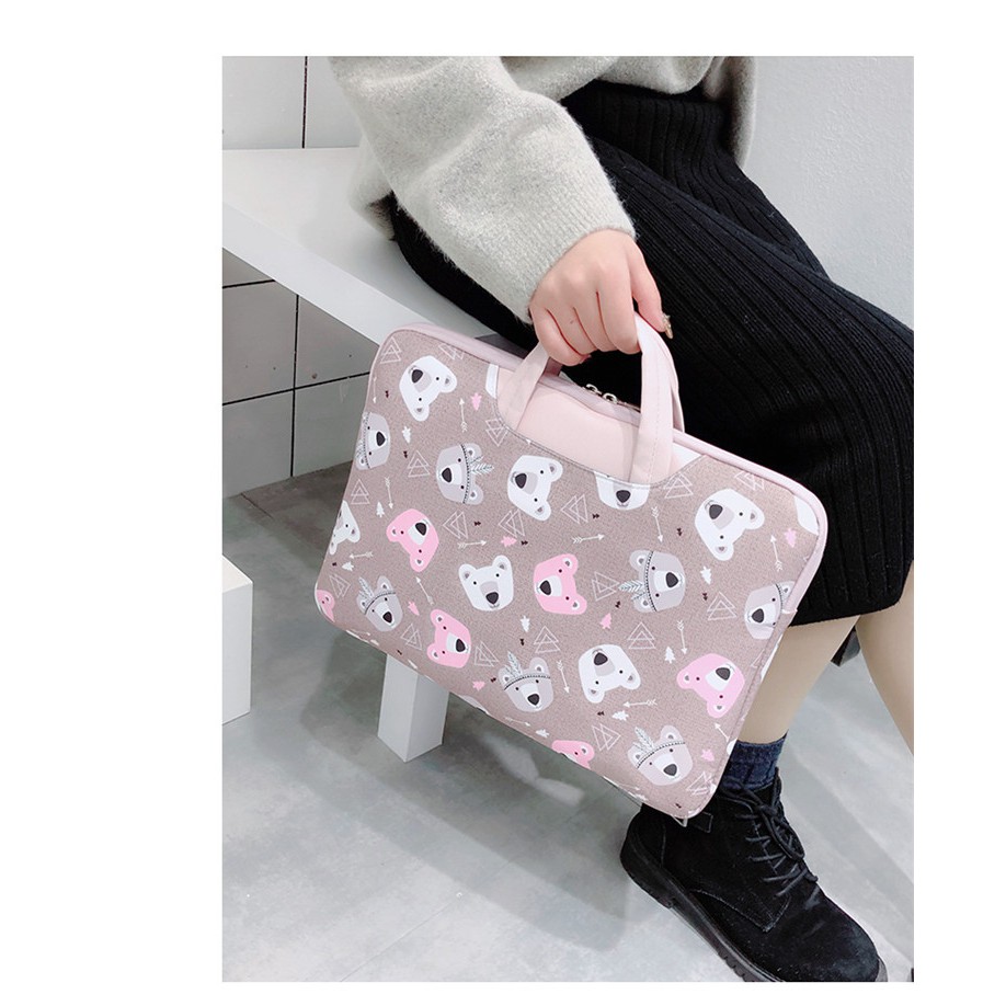 Túi đựng laptop, macbook chống sốc cực êm lót lông họa tiết_tặng kèm túi ví | BigBuy360 - bigbuy360.vn