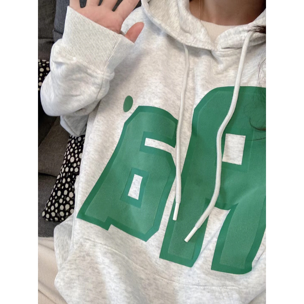 NRVP Áo Hoodie Tay Dài Oversize In Họa Tiết Phong Cách Hàn Quốc Kiểu Mới Cho Nam / Nữ