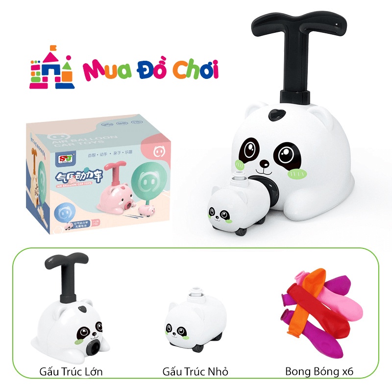 Bộ đồ chơi bơm bóng chạy xe hình thú dành cho các bé