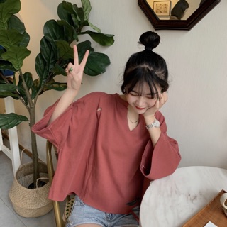 Áo Croptop Thụng Trơn Rách (croptop đẹp)