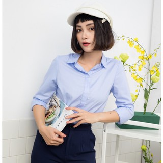 Áo sơ mi công sở nẹp cúc - made by bazzi fashion