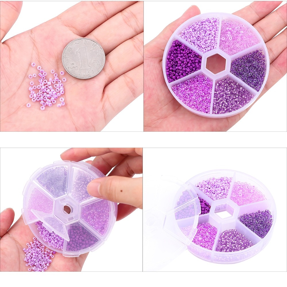Hộp hạt thủy tinh pha lê dùng làm vòng cổ/ trang sức thủ công 2mm 3mm