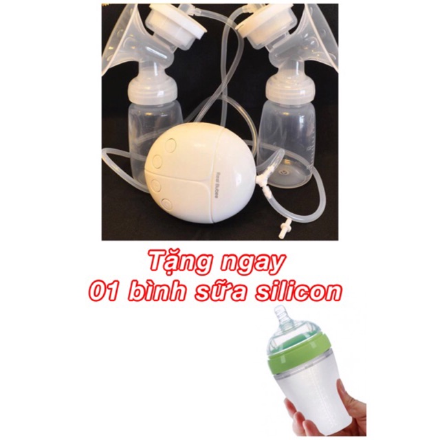 Máy hút sữa điện đôi Realbubee -Tặng 01 bình sữa silicon siêu mềm