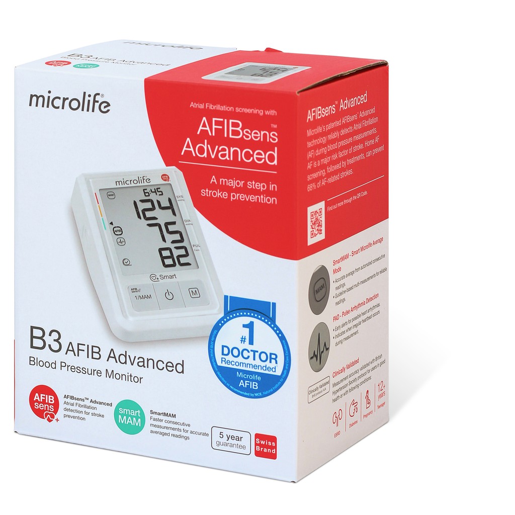 MÁY ĐO HUYẾT ÁP BẮP TAY MICROLIFE B3 AFIB ADVANCED PHÒNG NGỪA ĐỘT QUỴ