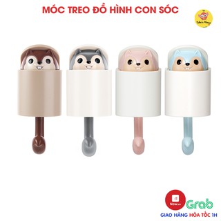Móc dán tường hình con sóc dùng để treo đồ đa năng tiện dụng