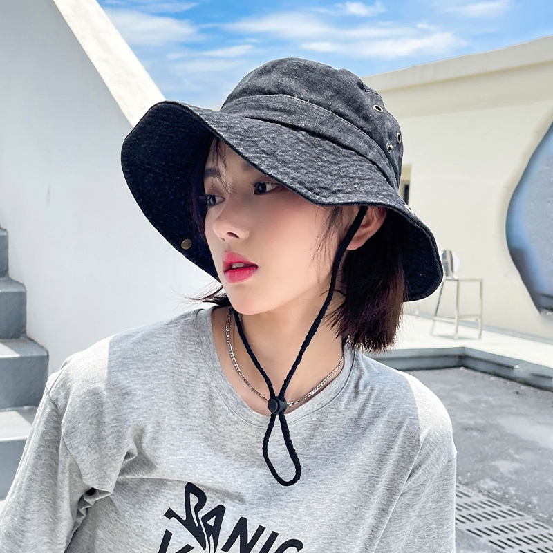 Nón Tai Bèo Vành Rộng Màu Xanh Đen Kiểu Cao Bồi Nhật Bản Thời Trang Xuân Thu Cho Nam Và Nữ