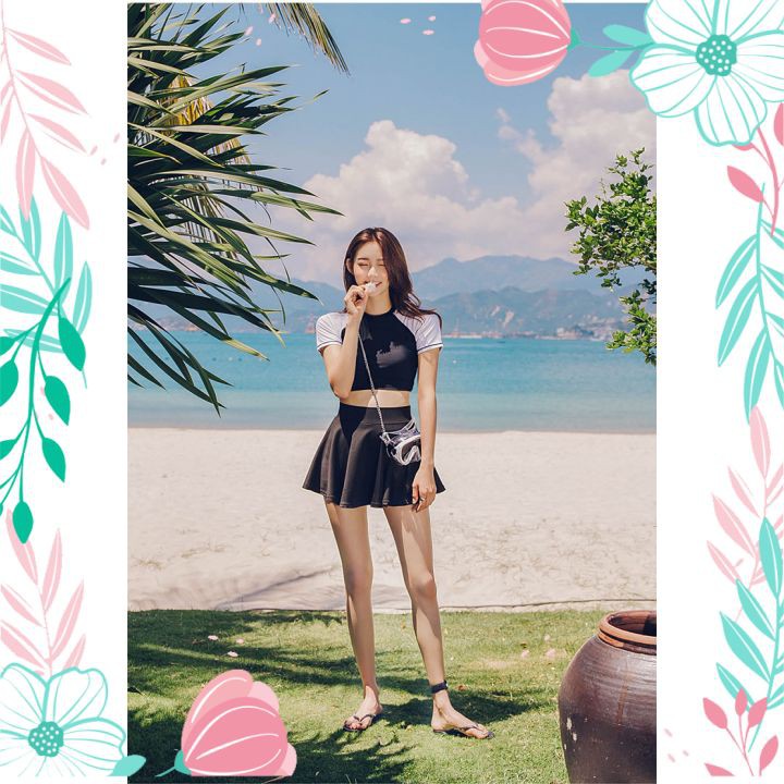 Bikini Tắm Biển 2 Mảnh Ngắn Tay Áo Tắm Thời Trang Phong Cách Trẻ Trung | BigBuy360 - bigbuy360.vn