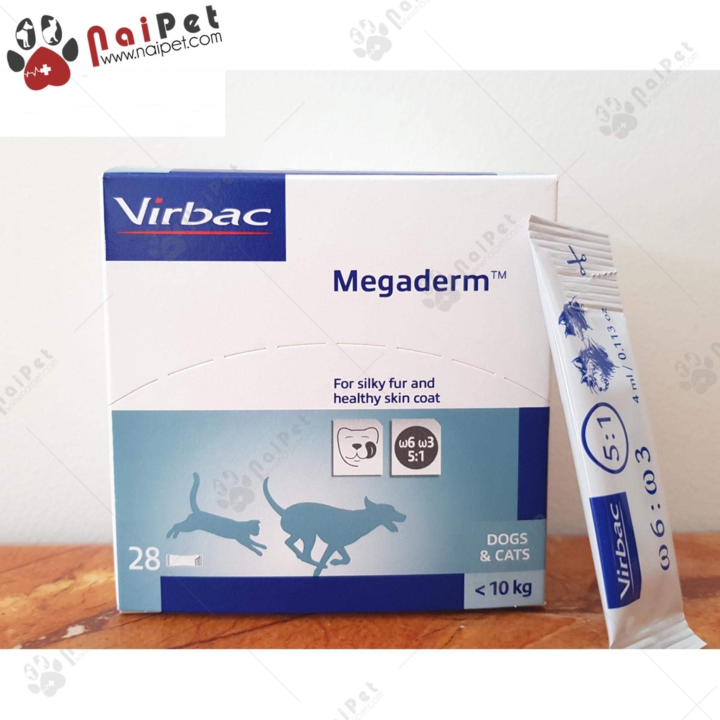 Thức Ăn Dinh Dưỡng Mượt Da Lông Giảm Ngứa Rụng Lông Cho Chó Mèo Megaderm Virbac 1 Hộp