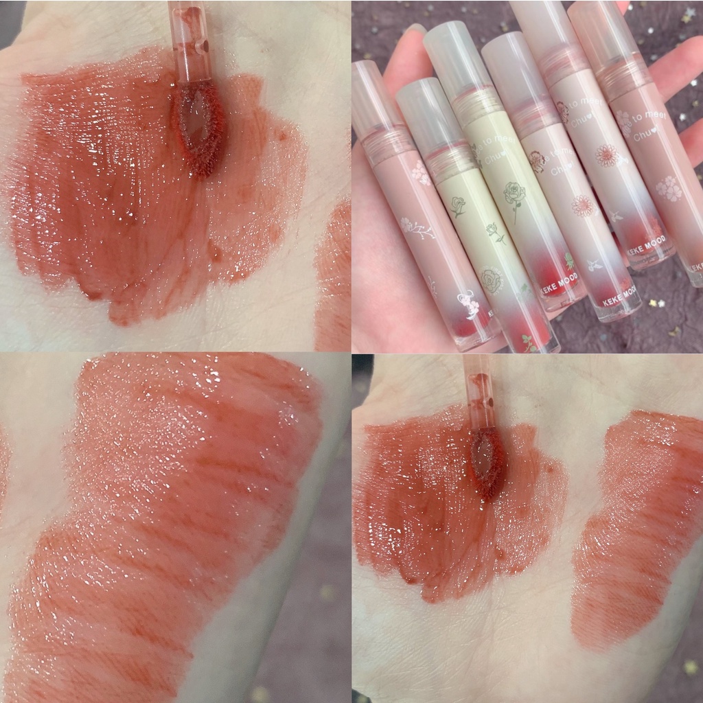 Son Bóng Dưỡng Ẩm Chống Nước Hiệu Ứng Gương Họa Tiết Hoa