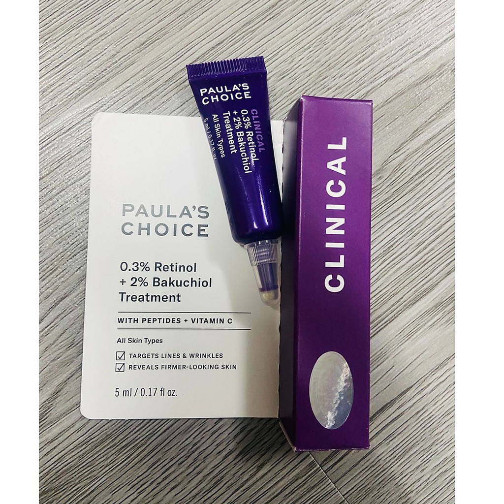 Tinh Chất Chống Lão Hóa Từ Retinol Và Bakuchiol Paula's Choice Clinical 0.3% Retinol + 2% Bakuchiol 5ml Mã 8016