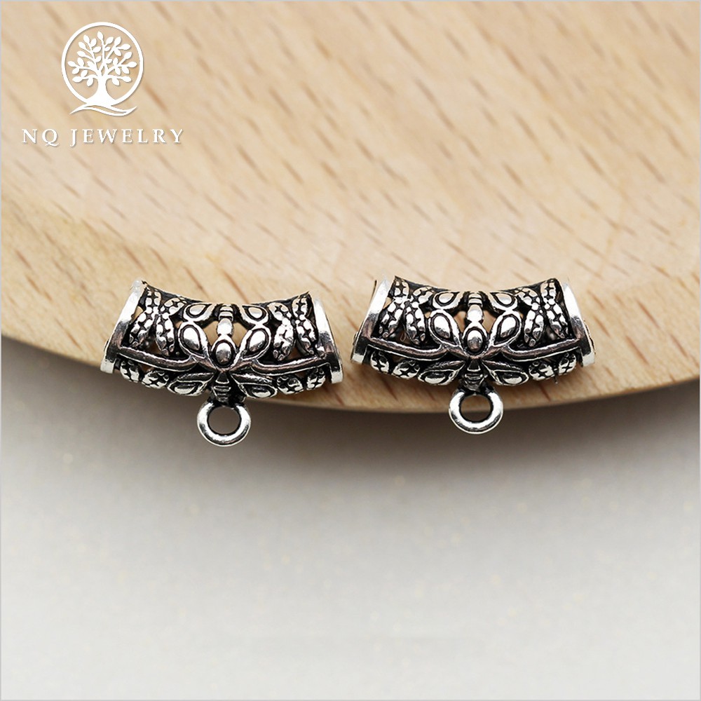 Charm bạc mặt ống treo - NQ Jewelry