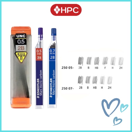 Ruột Chì Ngòi Bút Chì Kim Staedtler/ Unc 0.5/0.7mm - 2B - Hộp 12 Lõi