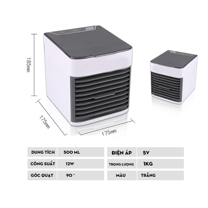 Quạt Đá Điều Hòa Hơi Nước Mini Để Bàn - Quạt Điều Hòa Mini Có Khay Chứa Đá