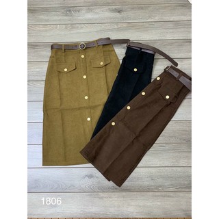 Chân váy dạ kèm đai