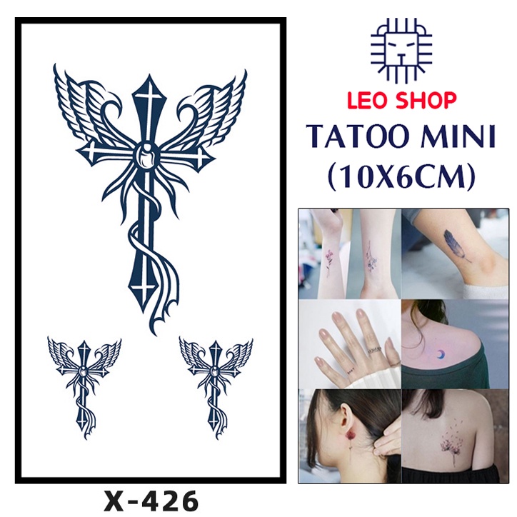 Hình Xăm Dán Mini Chữ Thập, Thánh Giá Chụp Ảnh, Đóng Phim, Dễ Dàng Tẩy Xóa - Dùng 2-5 Ngày