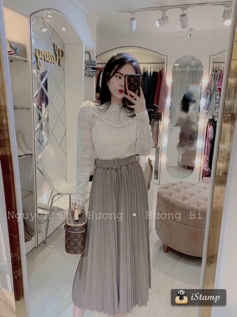Chân váy midi xếp ly hàng đẹp Quảng Châu | BigBuy360 - bigbuy360.vn