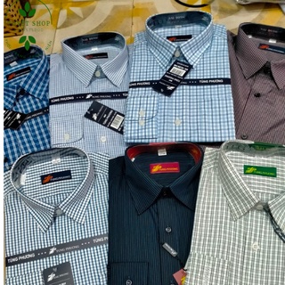 Áo sơ mi nam công sở trung niên vải cotton.
