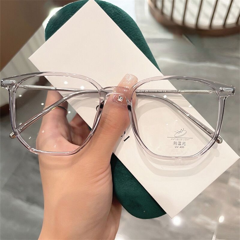 Mắt Kính Gọng Vuông Siêu Nhẹ Chống Ánh Sáng Xanh Dương / Nâu Lạnh Thay Thế Tiện Dụng