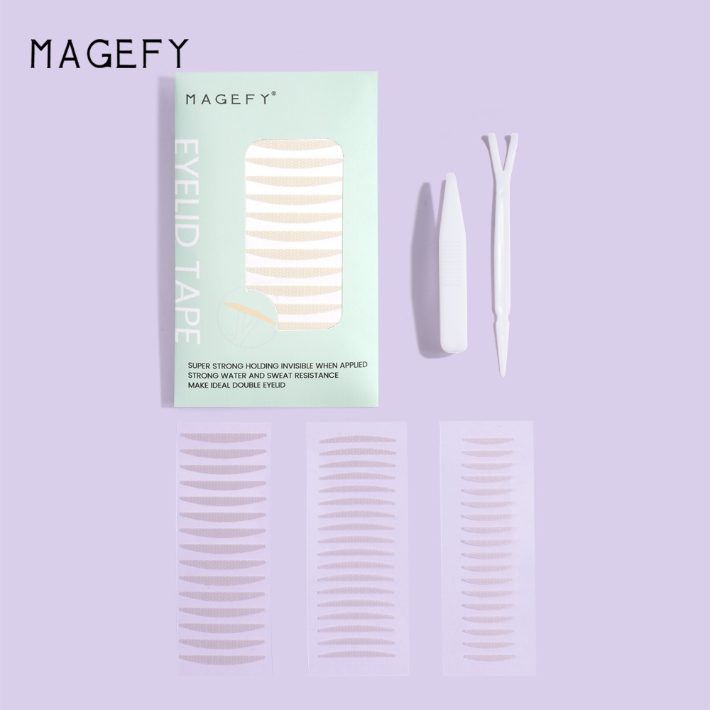 Set 30 miếng dán kích mí Magefy lưới một mặt + nhíp + nĩa Y