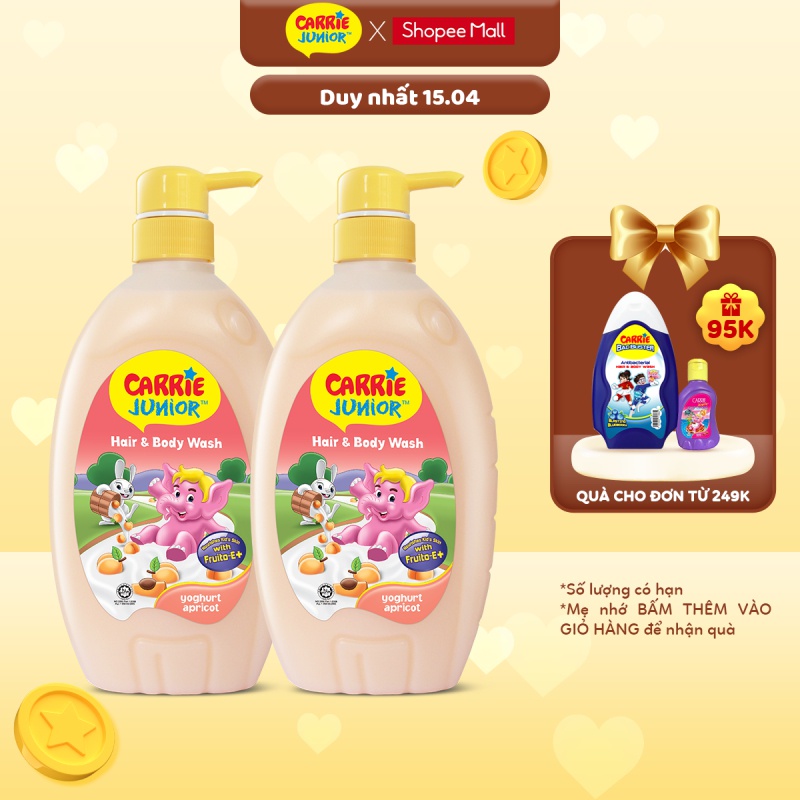 Combo 2 Chai Sữa Tắm Carrie Junior Yoghurt Hương Mơ Tây ( 700g x 2)