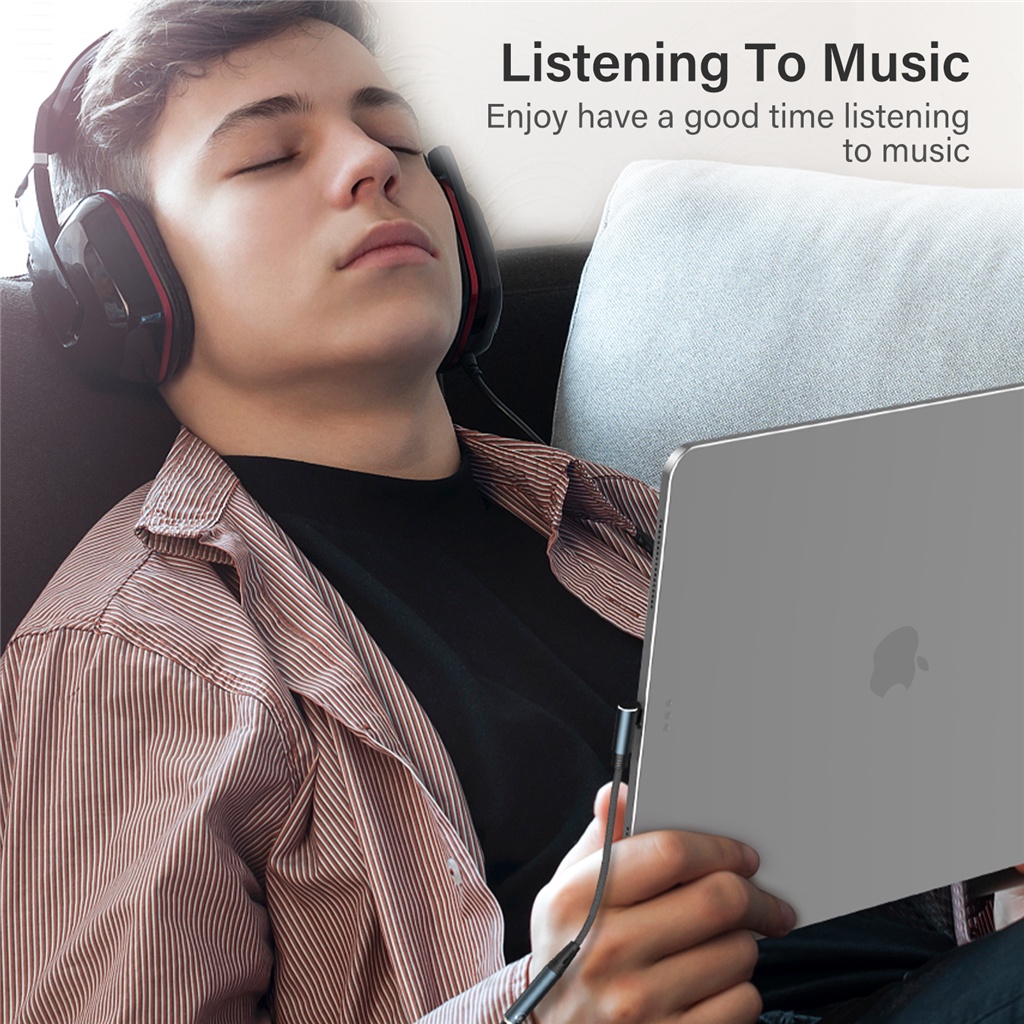 Dây Cáp Nối Dài Tai Nghe 90 Độ Chuyển Đổi Từ USB Type C Sang 3.5mm Cho iPad Pro Samsung Galaxy Google Pixel Xiaomi