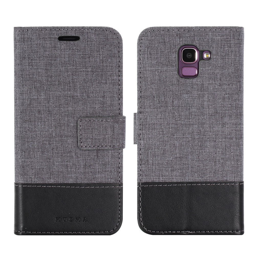 Bao da điện thoại canvas kiêm ví tiền thời trang cho Samsung Galaxy J6 J8 2018 | BigBuy360 - bigbuy360.vn
