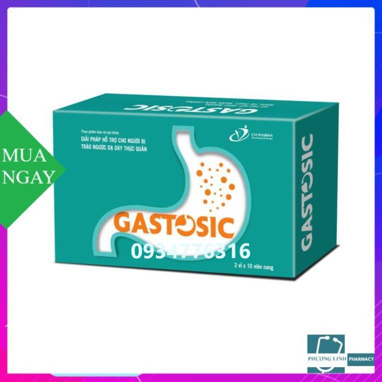 Gastosic ngăn ngừa trào ngược dạ dày biến chứng tái phát hộp 3 vỉ x10 viên nang mềm