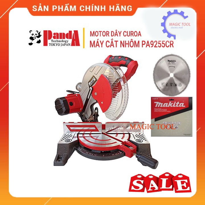 Máy cắt nhôm Panda PA9255CR, Motor dây curoa, Công suất 1750W, Lưỡi 255mm, Máy cắt góc đa năng