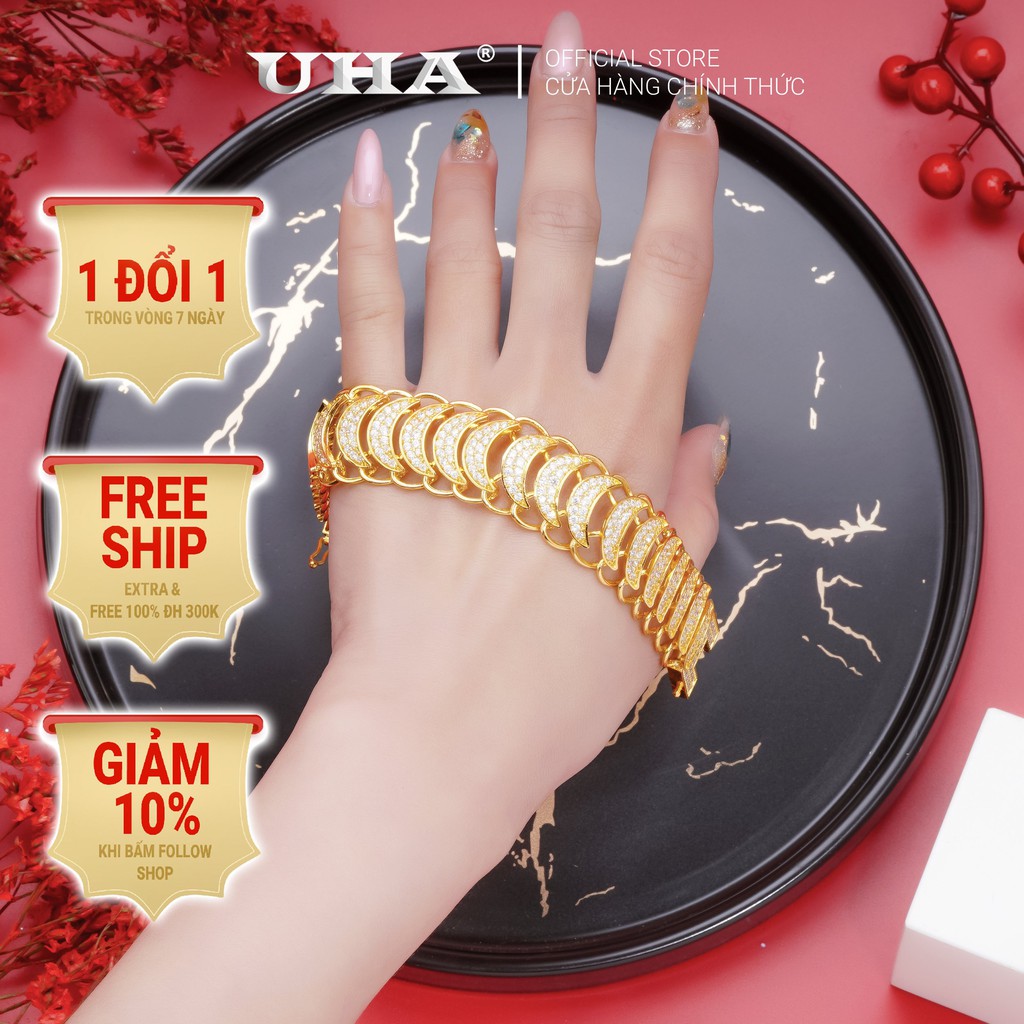 Lắc Tay Nữ Mạ Vàng 18k Sang Trọng UHA LT2180A-350