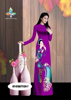 Áo dài in 3d lụa habutai