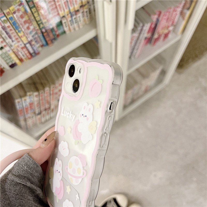 Ốp lưng iphone Ốp Điện Thoại Silicon Họa Tiết Sóng Biển To Kèm Dây Đeo Tay Cho iPhone 11 / 12 xs 13Pro Dinuo case