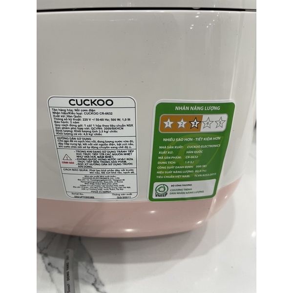 [Mã ELHADEV giảm 4% đơn 300K] Nồi cơm điện cơ cao cấp Cuckoo Hàn Quốc CR-0632