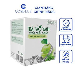 TRÀ GẢM CÂN TÁO XANH KELLY DETOX - ĐỊNH HÌNH EO THON GIÁNG ĐẸP HỘP 12 GÓI