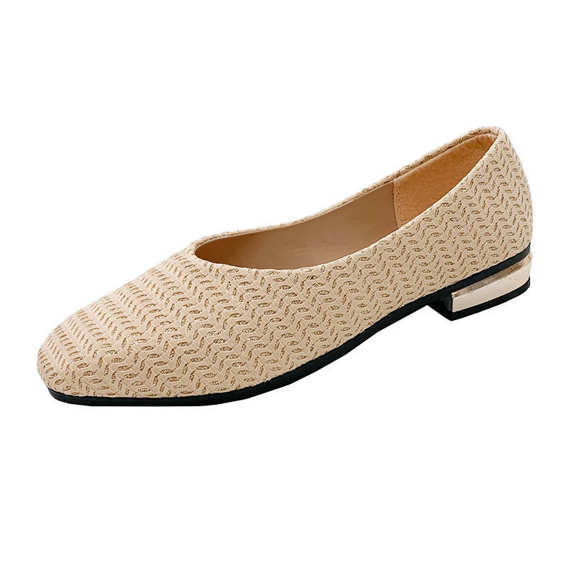 Giày đơn cao gót đế vuông, lười nữ slip on, mọi thời trang