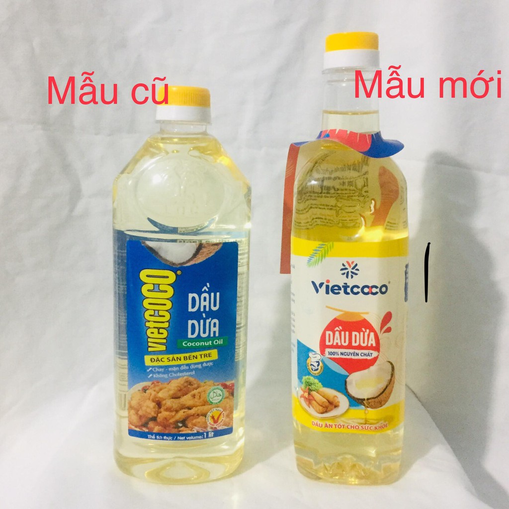 Combo 5 chai Dầu Dừa Tinh Luyện Nấu Ăn Vietcoco 1lit