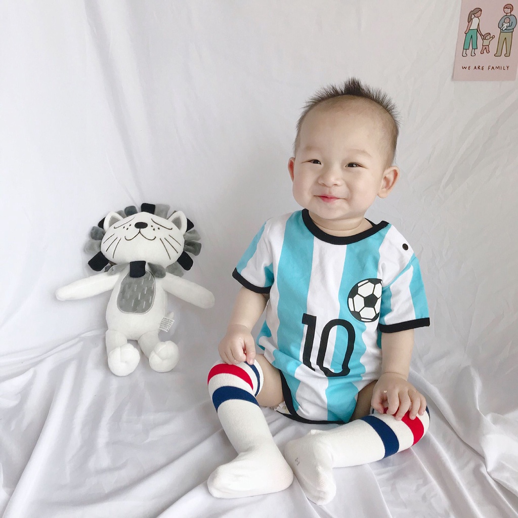 Bộ Áo Liền Quần Cotton In Hoạt Hình One Piece Dễ Thương Cho Bé Trai + Gái