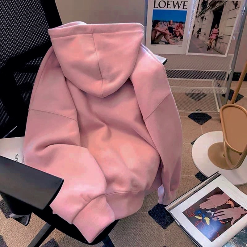 🍃🍃ÁO NỈ HỒNG HOODIE THÊU CHỮ 🍃🍃