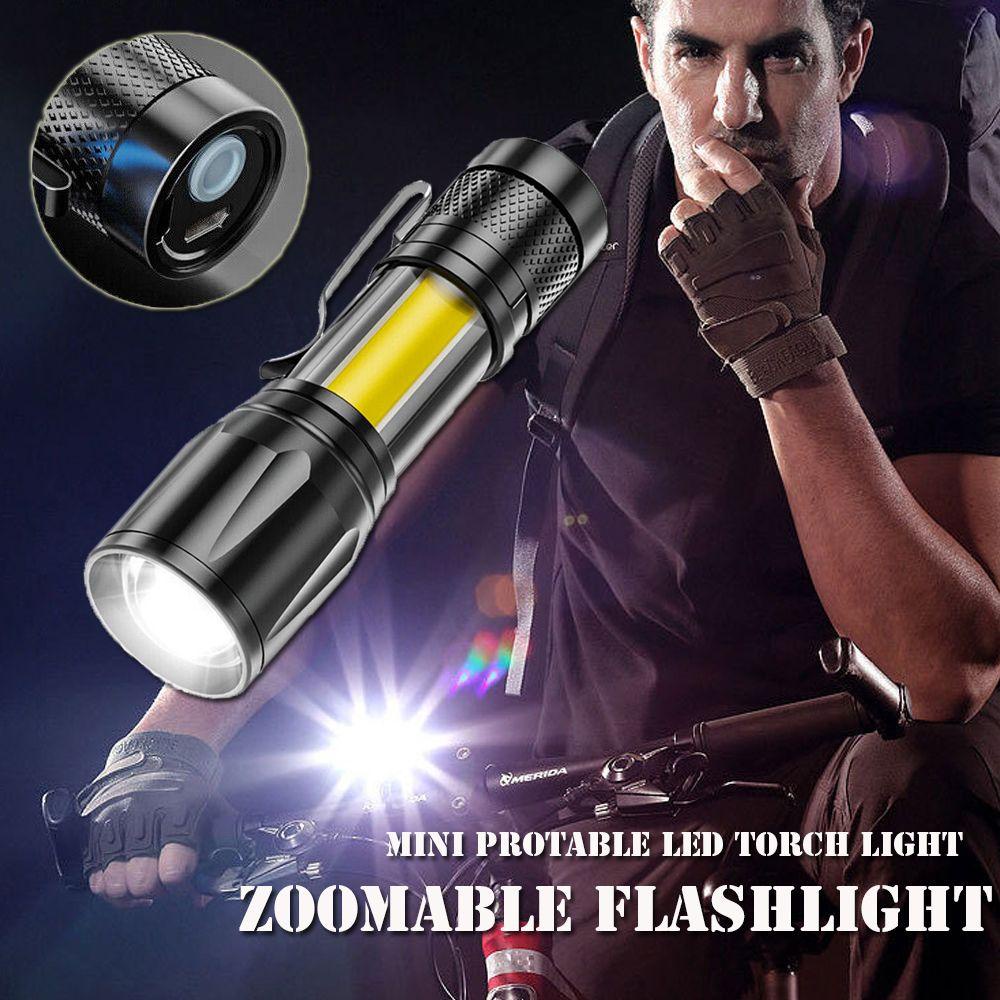 Đèn Pin Bóng LED Sạc USB Màu Đen Tiện Dụng Mang Theo Du Lịch Cắm Trại