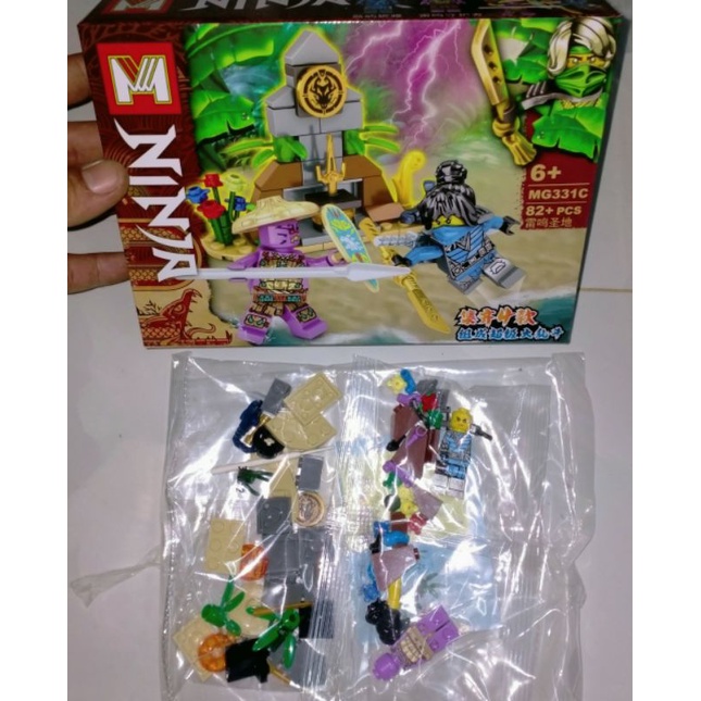 Lắp ráp 1 hộp Ninjago có 2 nhân vật MG331 gần 90 chi tiết bằng nhựa