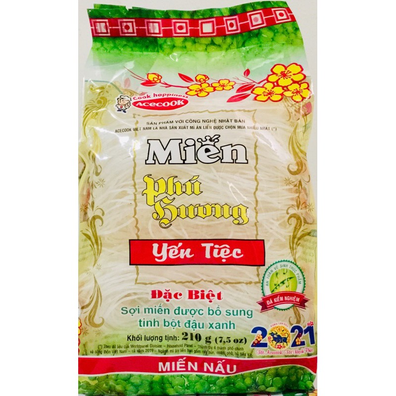 [Mã SKAMLTSM9 giảm 10% đơn 99K] Miến đậu xanh yến tiệc Phú Hương gói (210g)