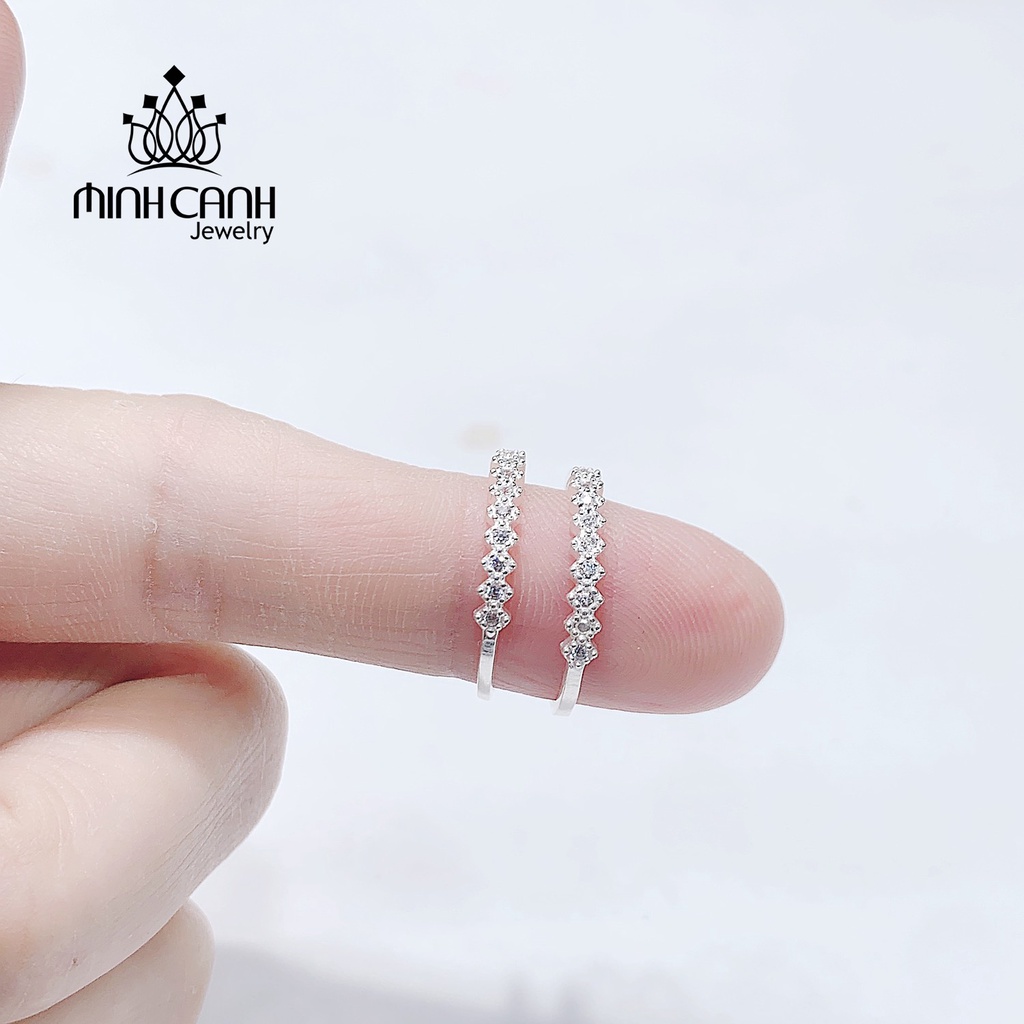 Nhẫn Bạc Hàng Đá Thoi Nhỏ Minh Canh Jewelry