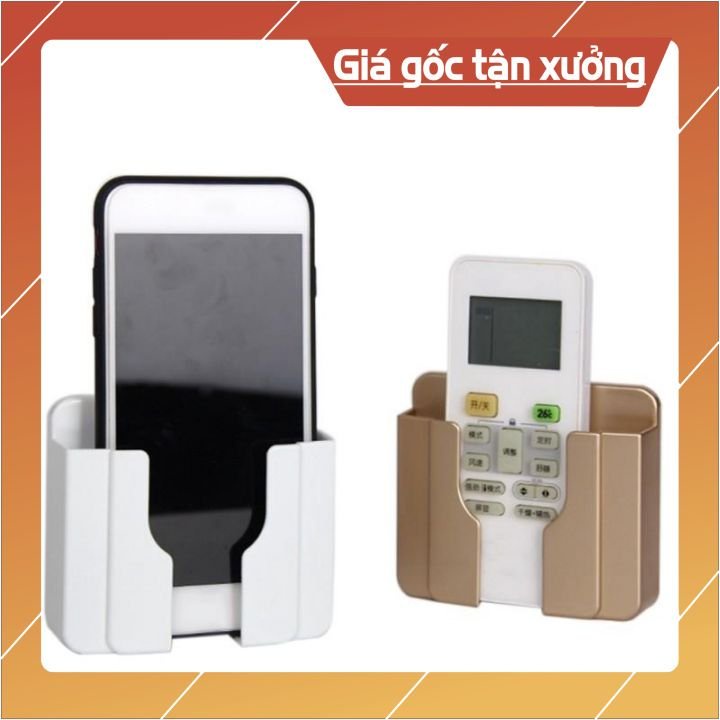 Khay để điều khiển xẻ rãnh - Kệ điện thoại dán tường đa năng, với miếng dán tường chắc chắn