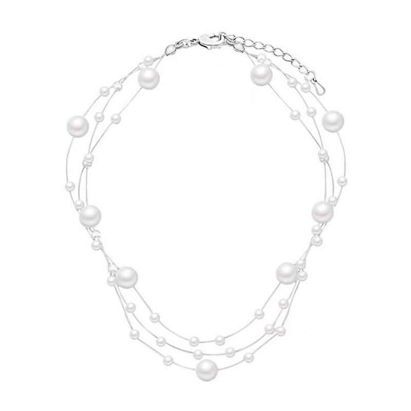 Vòng cổ choker ETRENDY nhiều lớp đính ngọc trai nhân tạo thời trang 2022 mới dành cho nữ