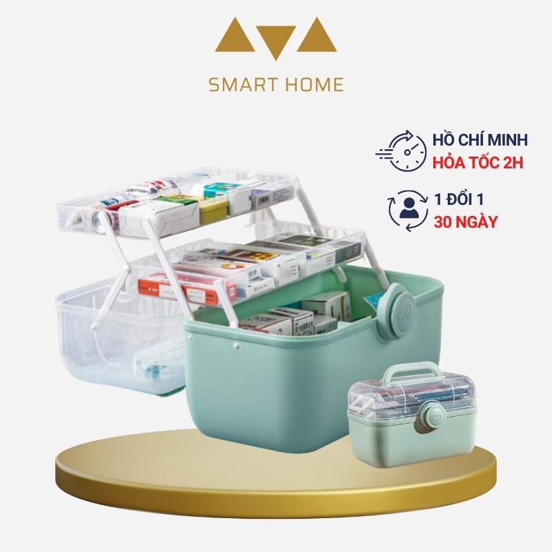 [ SIZE ĐẠI ] Hộp Đựng Thuốc Gia Đình 3 Tầng Hộp Y Tế Phân Loại Thuốc Loại Lớn Siêu Tiện Dụng Smart Home 1904