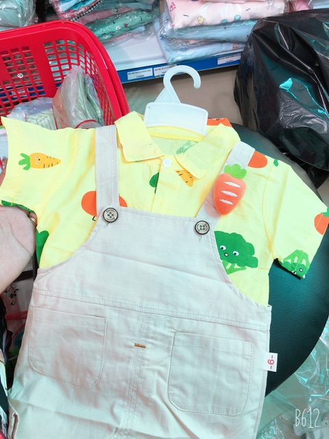 Set bộ yếm sơ mi cho bé trai