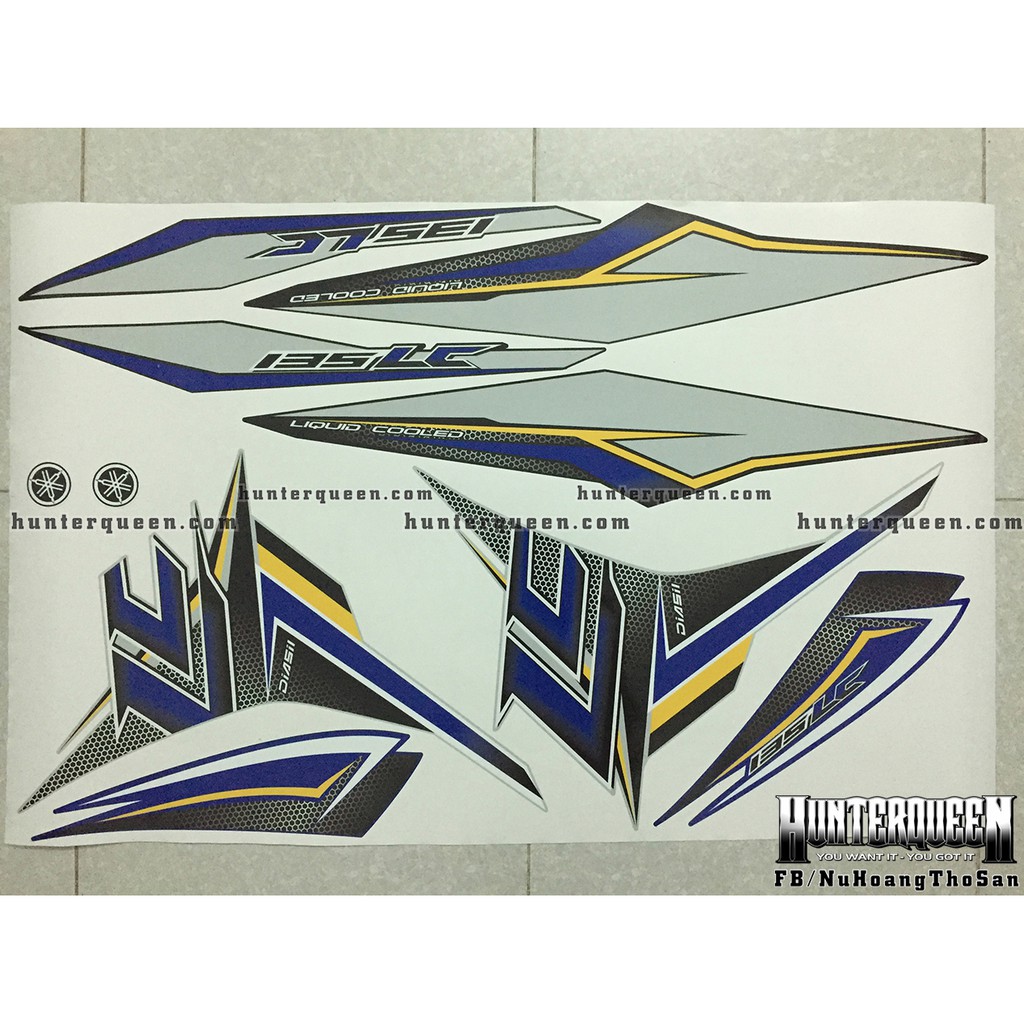 Exciter rời 2011 tem LC tổ ong - Tem rời cho xe đen bạc - Tùy chỉnh theo yêu cầu - Tem chế Exciter chất lượng cao