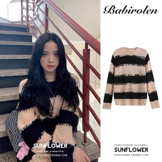 Áo len hai màu giống jisoo blackpink